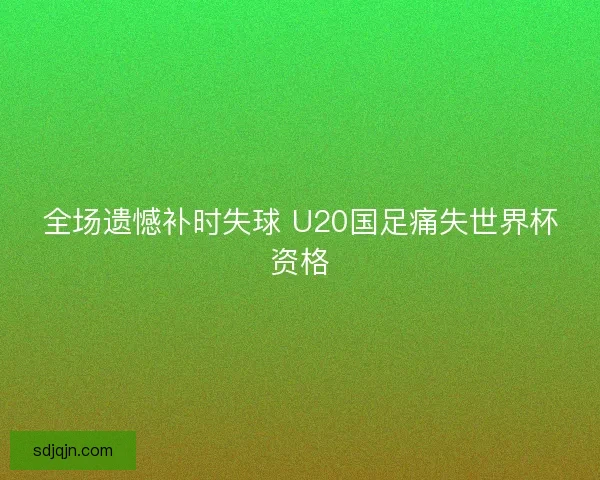全场遗憾补时失球 U20国足痛失世界杯资格